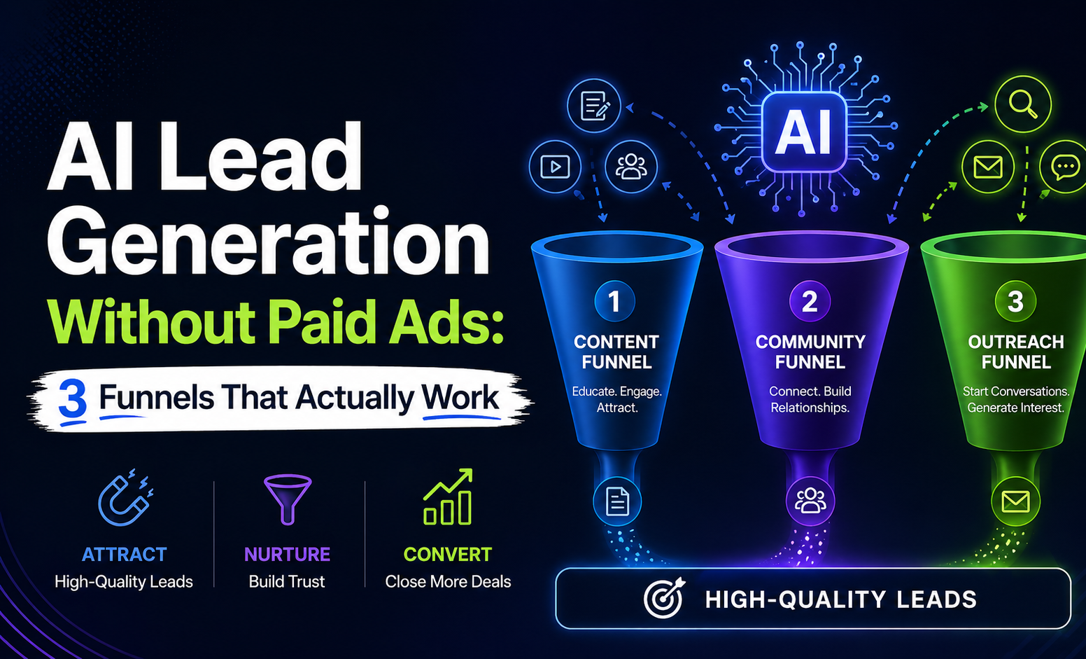 AI Lead Generation Without Paid Ads: 3 Funnels That Actually Work (2026 Guide)