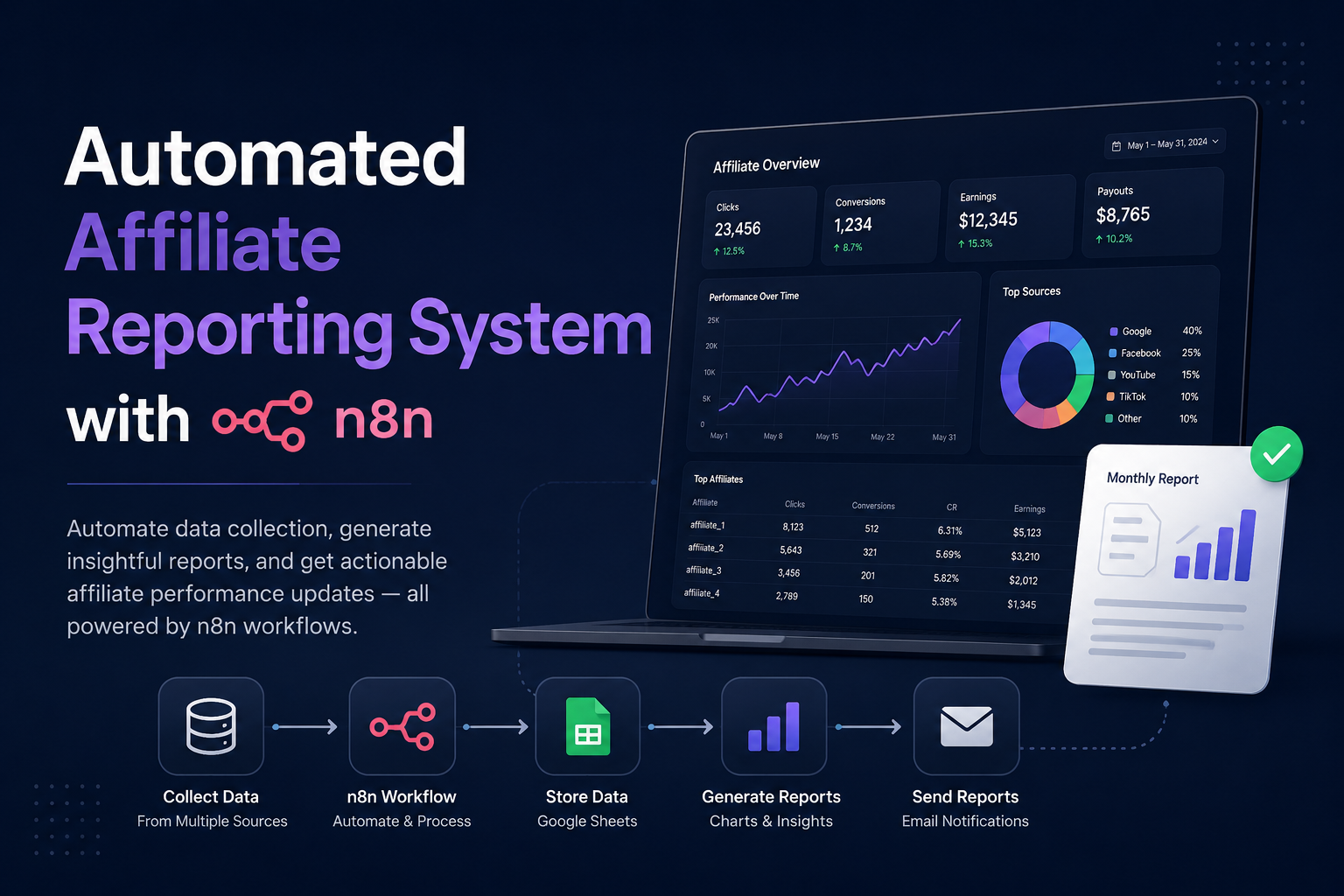 How to Build an Automated Affiliate Reporting System with n8n