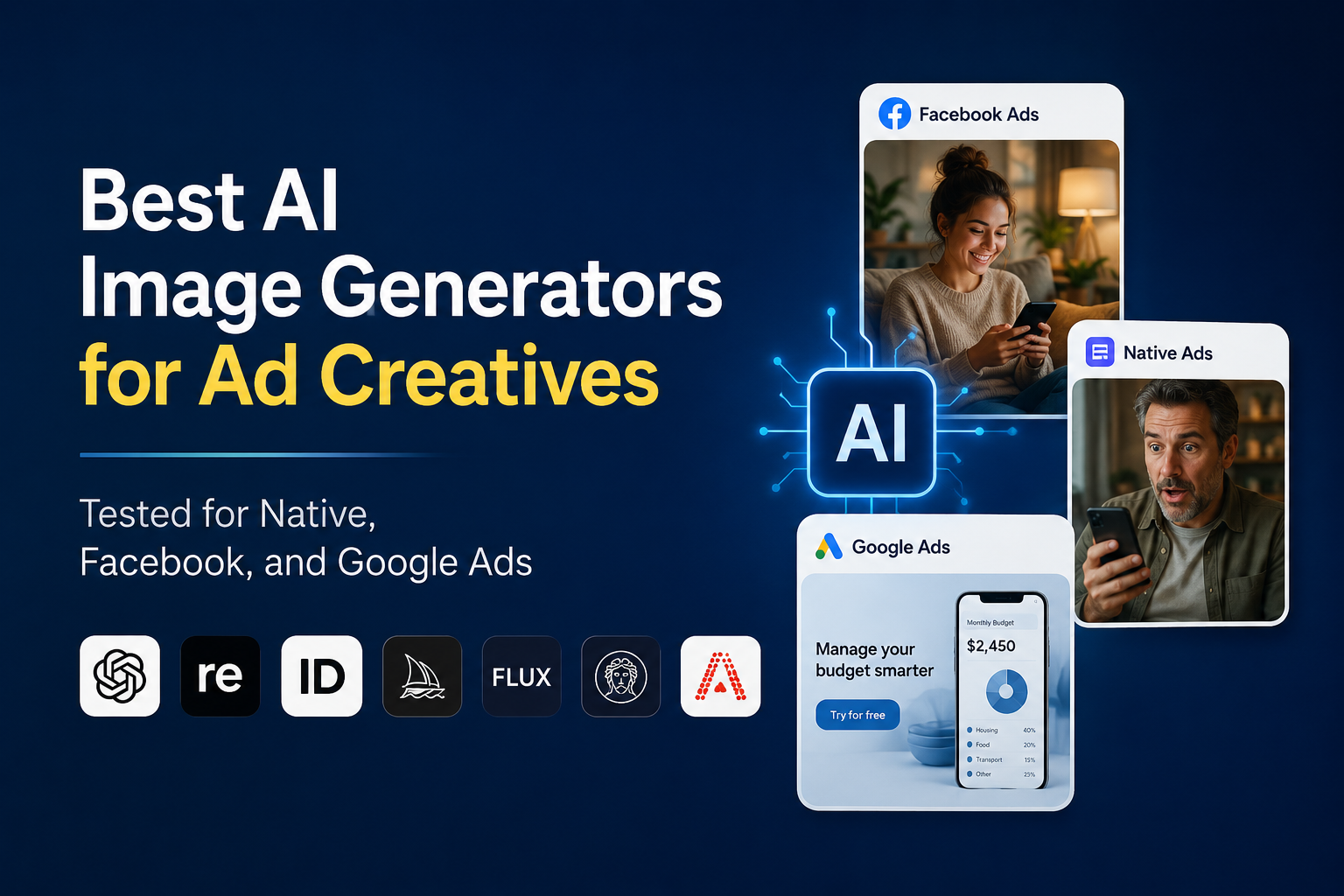 Best AI Image Generators for Ad Creatives in 2026: Tested for Native, Facebook, and Google Ads