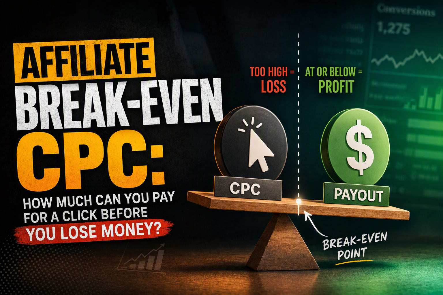 Affiliate Break-Even CPC: How Much Can You Pay for a Click Before You Lose Money?